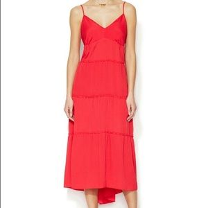 BCBG Max Azria Tiered Fannie Maxi Dress Red Berry